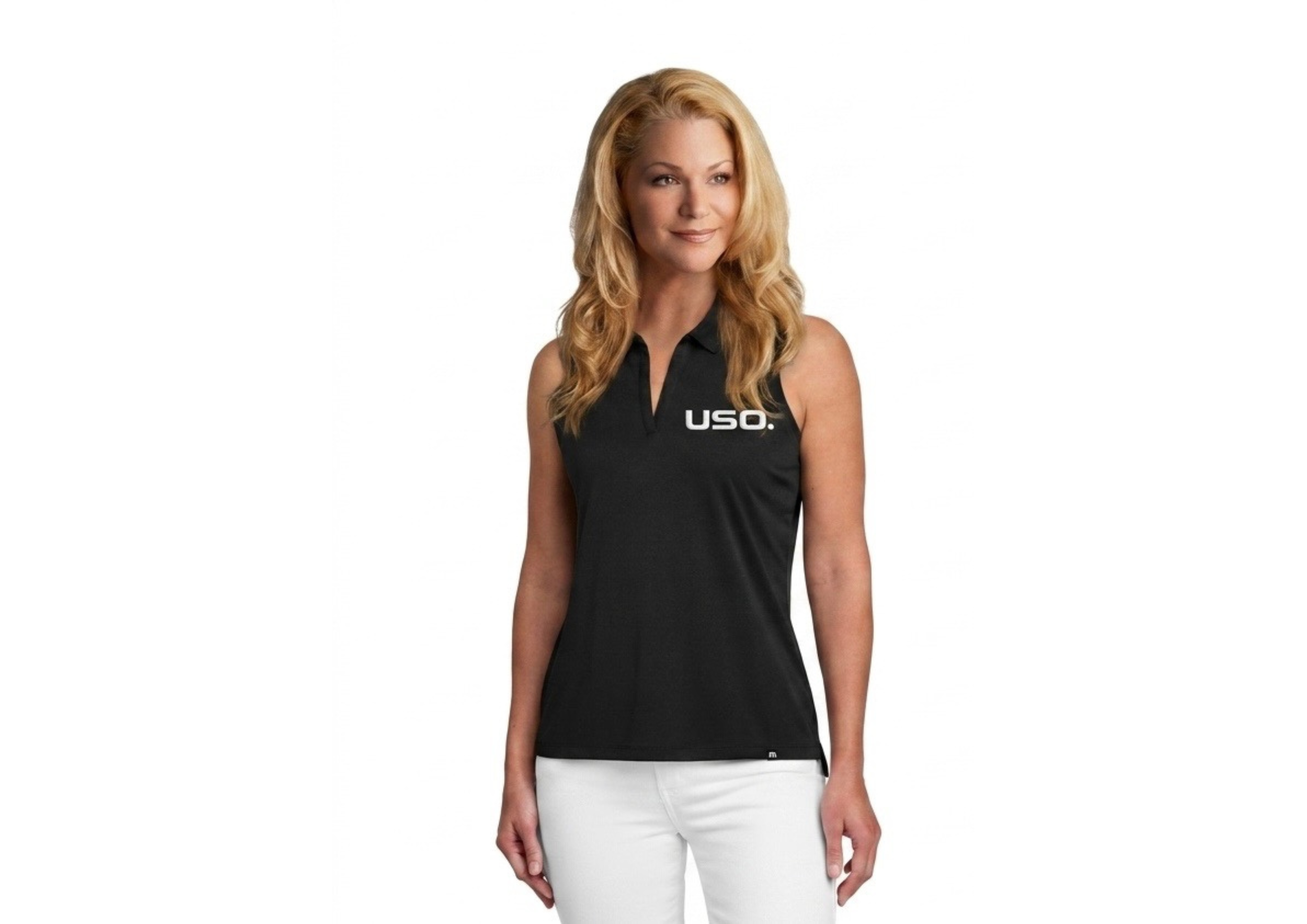 USO. Branded Apparel. USO. Elite High Performance Sleeveless Tank Top-Black Technical Athletic Fit