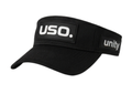 USO. branded item. USO. Logo Modern Performance Visor-Black and White Modern Athletic Fit