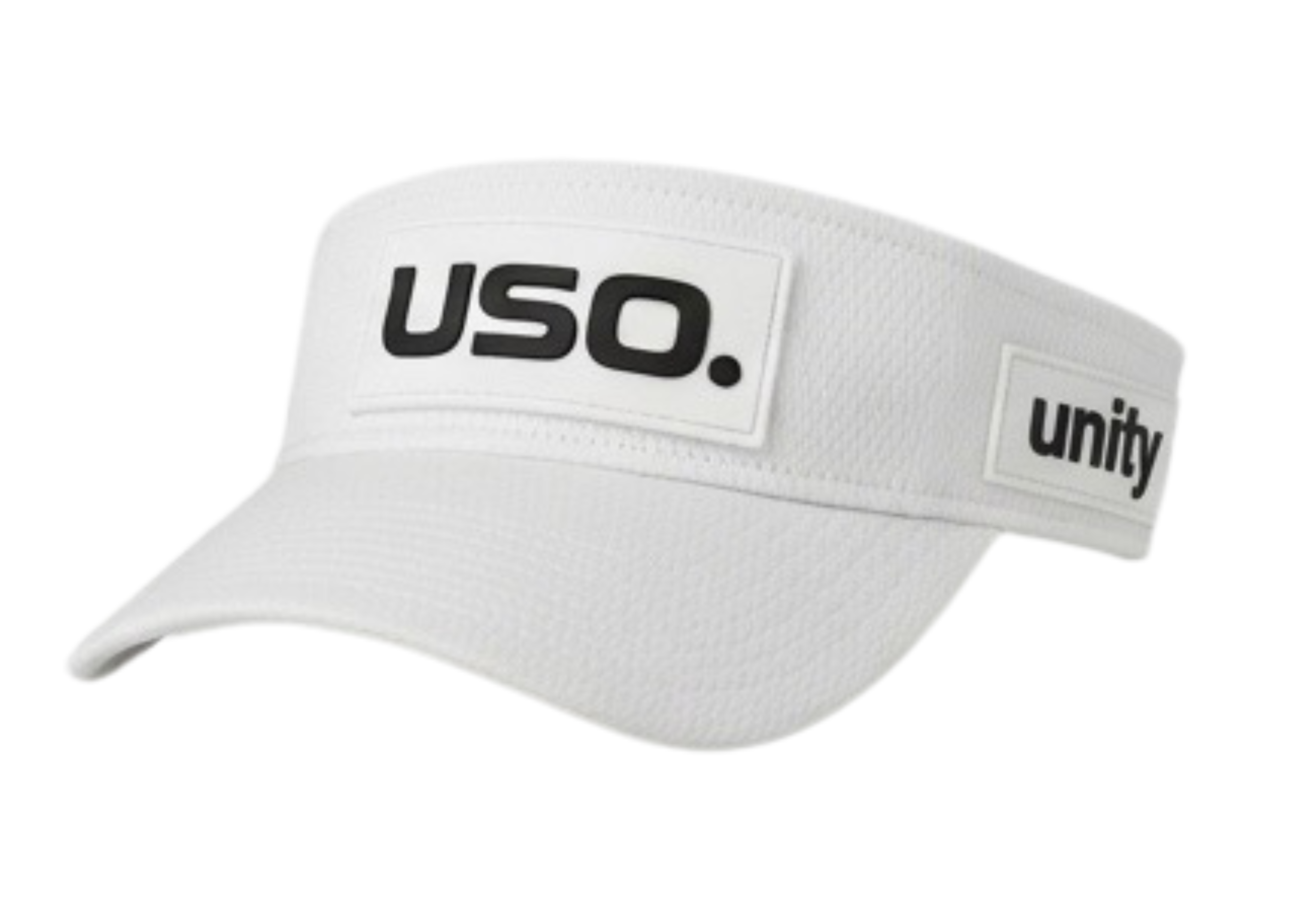 USO. branded item. USO. Logo Modern Performance Visor-Black and White Modern Athletic Fit